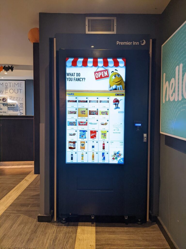 One of the vending machines in Premier Inn hotels